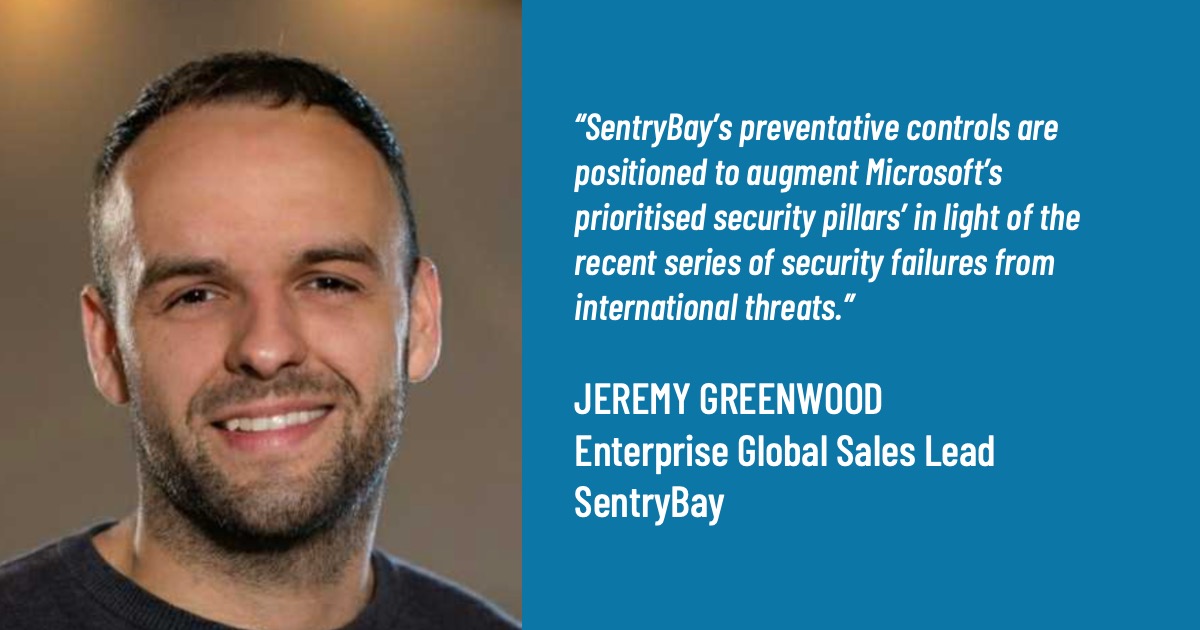 jeremy greenwood sentrybay helps microsoft